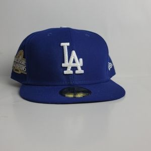 LA Dodgers 2020 World Series Patch New Era 59FIFTY Fitted Hat Men Sz 8 BRAND NEW